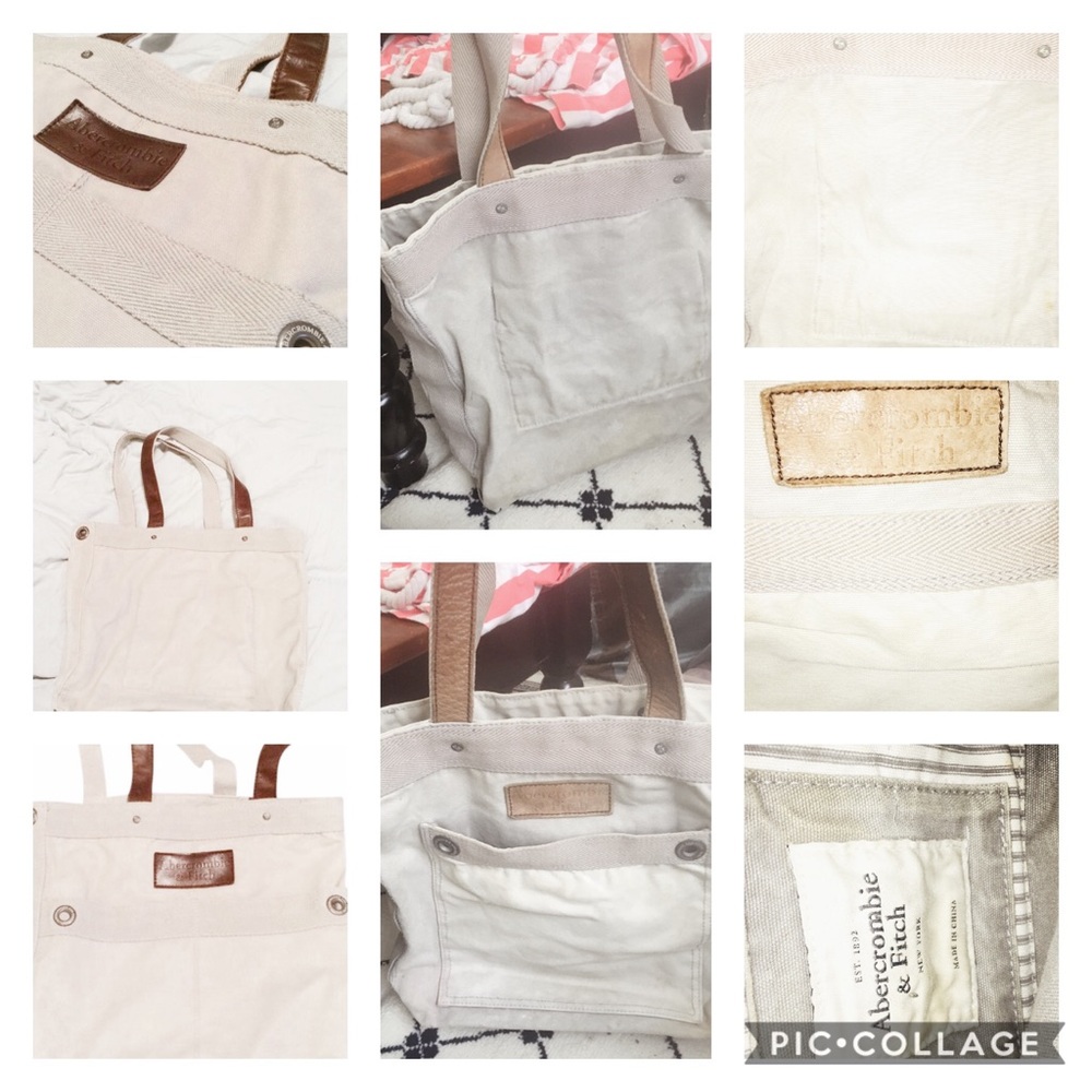 White Abercrombie & Fitch canvas bag